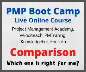 PMP boot camp training providers comparison
