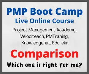 PMP boot camp training providers comparison