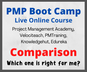 PMP boot camp training providers comparison