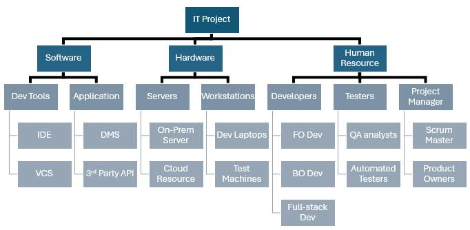 Resource Breakdown Structure Example for IT project