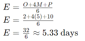 three-point estimating calculation