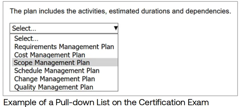 PMP Pull-down list Example PMP Pull-down list Example